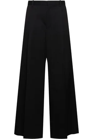 Jil Sander Pantalones Anchos De Gabardina De Algodón
