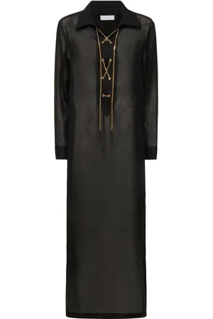 Michael Kors Vestido Caftan De Crepe Con Cordones
