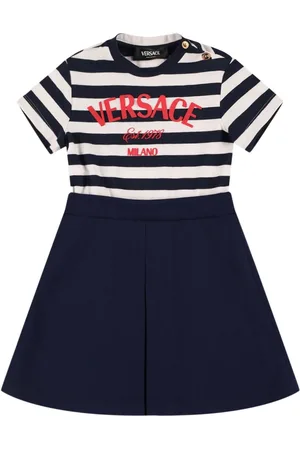 VERSACE Vestido De Interlock Jersey A Rayas