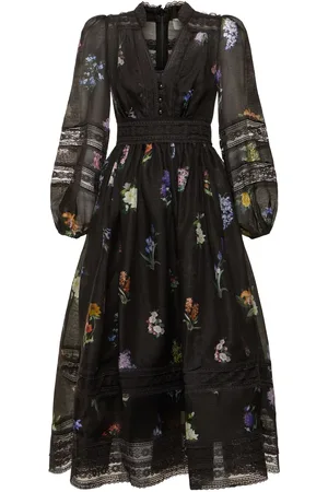 ZIMMERMANN Vestido Midi De Seda Lino