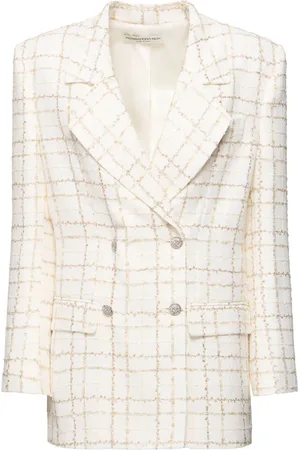 Alessandra Rich Chaqueta Oversize De Tweed Con Lentejuelas