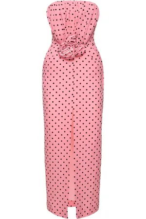 Alessandra Rich Vestido De Seda Georgette Con Lunares