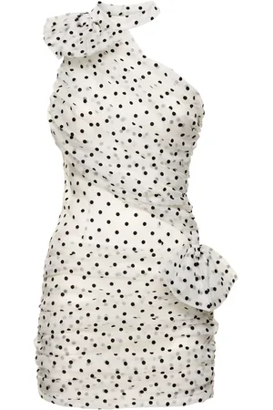 Alessandra Rich Vestido De Organza De Seda Con Lunares