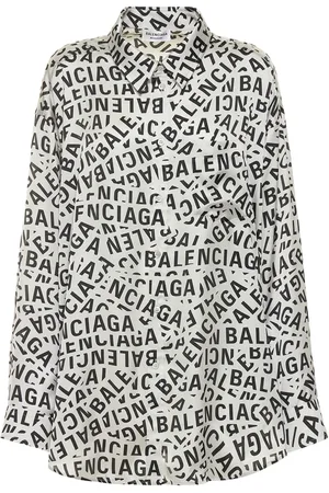 Balenciaga Camisa De Satén De Techno Con Logo