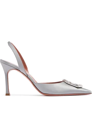 Amina Muaddi Tacones De Satén 90mm