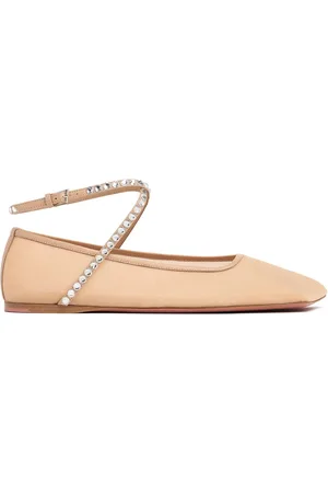 Amina Muaddi Zapatos Planos De Malla 10mm