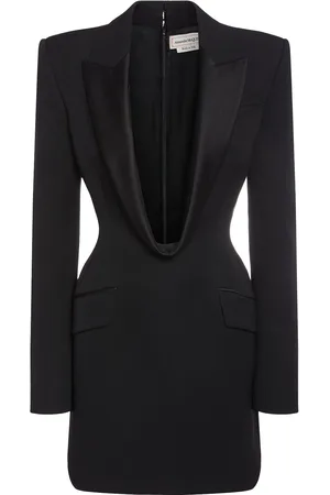 Alexander McQueen Vestido Corto De Grain De Poudre