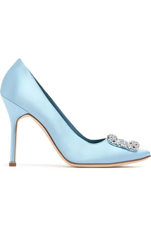 Manolo Blahnik Zapatos De Tacón Hangisi De Satén 105mm
