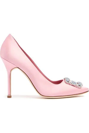 Manolo Blahnik Zapatos De Tacón Hangisi De Satén 105mm
