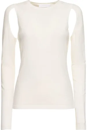 Helmut Lang Top De Algodón Con Aberturas