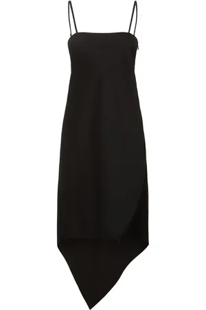 Helmut Lang Bufanda Dobladillo Vestido Midi De Lana