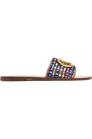 VALENTINO GARAVANI Sandalias Planas De Algodón 5mm