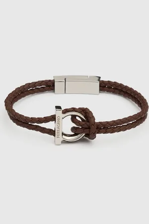 Salvatore Ferragamo Brazalete Gancio De Piel Trenzada 17cm