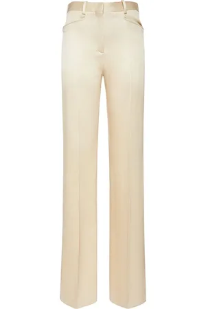 Tom Ford Pantalones De Sarga De Seda Y Lana
