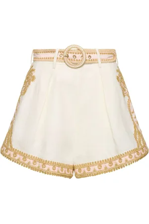 ZIMMERMANN Shorts De Lino Bordado