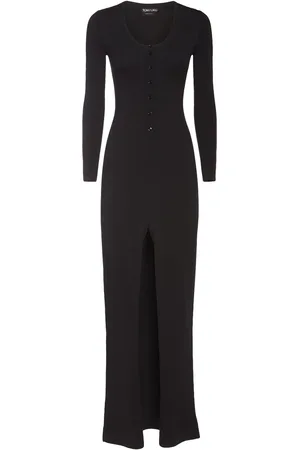 Tom Ford Vestido Largo De Punto De Lana Stretch
