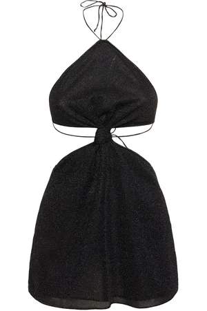 Oseree Vestido Corto Halter De Lúrex