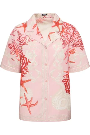 VERSACE Camisa De Popelina De Algodón Estampada
