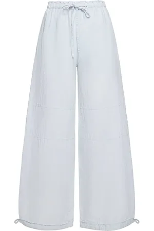 Acne Studios Pantalones Anchos De Algodón Y Lino