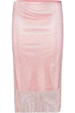 Sportmax Falda Midi De Malla Con Decoraciones
