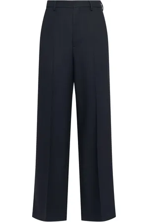 Ami Pantalones Anchos De Gabardina De Lana