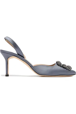 Manolo Blahnik Pumps Destalonados "hangisli" De Satén 70mm