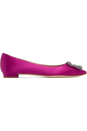 Manolo Blahnik Zapatos Planos De Satén De Seda 10mm