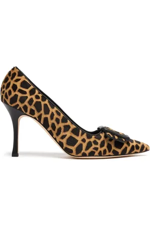 Manolo Blahnik Zapatos De Tacón De Piel Efecto Potro 90mm