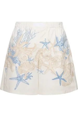 VERSACE Shorts De Algodón Estampados