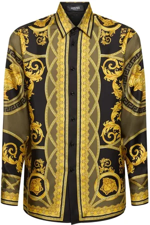 VERSACE Camisa De Sarga De Seda Estampada