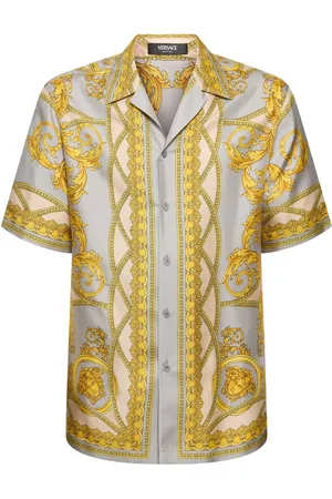 VERSACE Camisa De Seda De Manga Corta