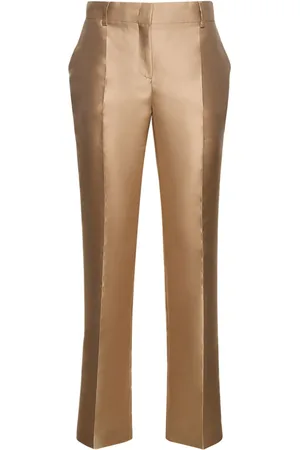 Alberta Ferretti Pantalones Rectos De Satén
