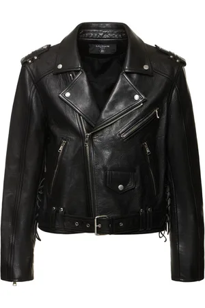 Balmain Chaqueta Biker De Piel