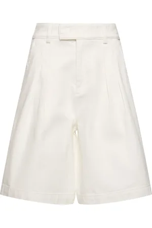 The Frankie Shop Bermudas Anchos De Denim De Algodón