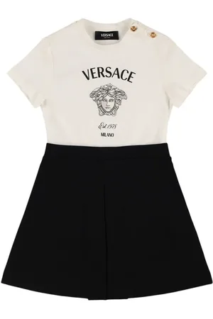 VERSACE Vestido De Jersey De Algodón Estampado