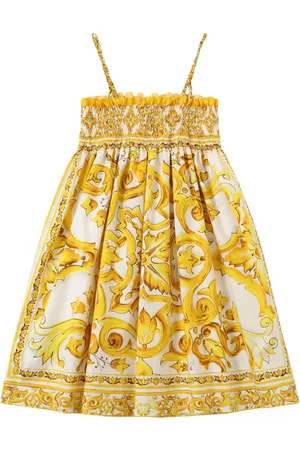 Dolce & Gabbana Vestido De Popelina De Algodón Estampado
