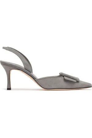 Manolo Blahnik Zapatos De Tacón Destalonados De Ante 70mm