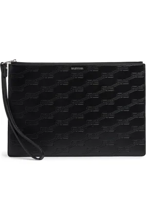Balenciaga Pouch De Piel Grabada Con Muñequera