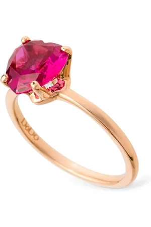 Dodo Anillo De Rubí Sintético Y Rosa