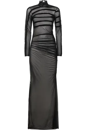 Jean Paul Gaultier Vestido Largo De Malla Drapeado