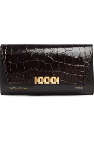 Victoria Beckham Cartera De Piel Grabada Cocodrilo Con Cadena