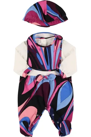 Puccini Pelele, Babero Y Gorro De Algodón Estampado