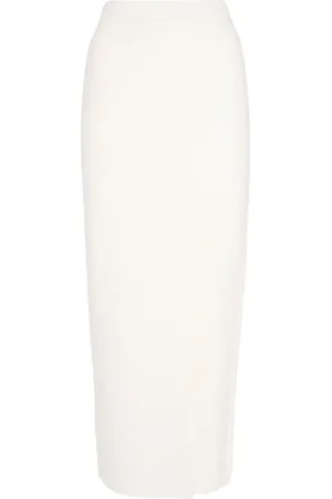 Max Mara Falda Midi De Punto De Lana Y Cashmere
