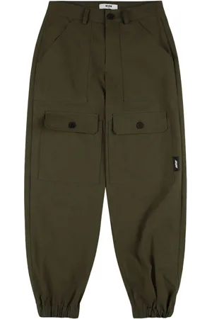 Msgm Pantalones Cargo De Lona De Algodón