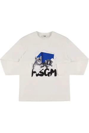 Msgm Camiseta De Algodón Jersey Con Manga Larga