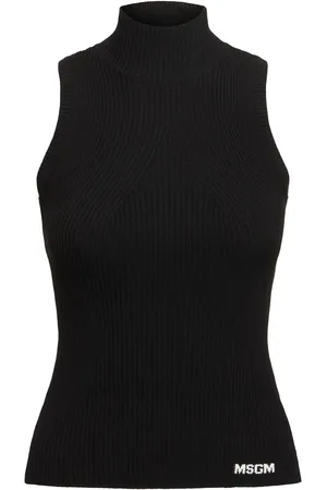 Msgm Top De Punto De Viscosa Con Cuello Vuelto