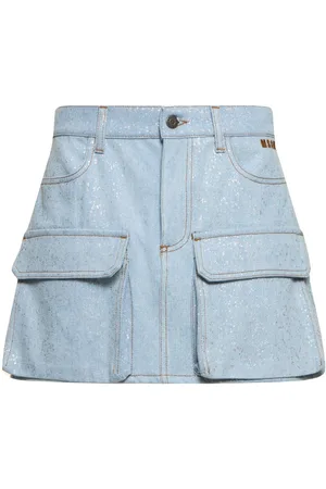 Msgm Minifalda Cargo De Denim