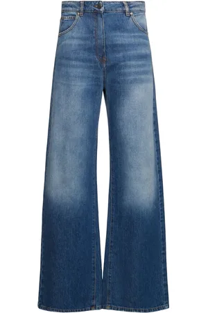 Msgm Jeans Anchos De Denim Con Cintura Alta