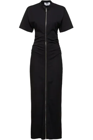 Msgm Vestido De Popelina Con Manga Corta