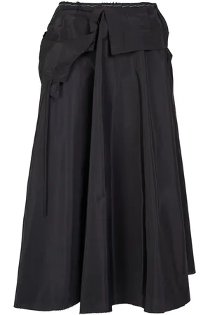 Maison Margiela Falda Midi De Tafetán Drapeada